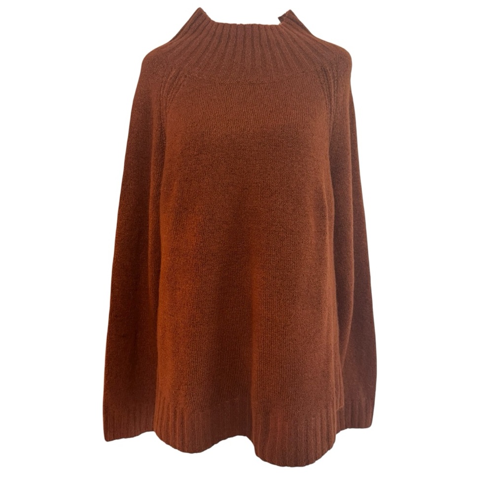 Vintage Jones New York Mock Neck Sweater Pumpkin Spice Orange Wool Blend Size L